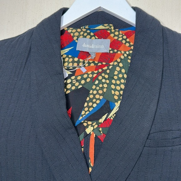 Anthropologie Daniel Rainn Double-Breasted Blazer Black Floral Lining size M - Picture 4 of 13